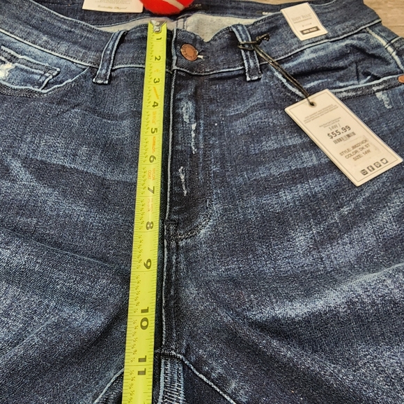 NWT JUDY BLUE Distressed Mid Rise Dark Wash Denim Skinny Fit Jean 14 W - Picture 10 of 15